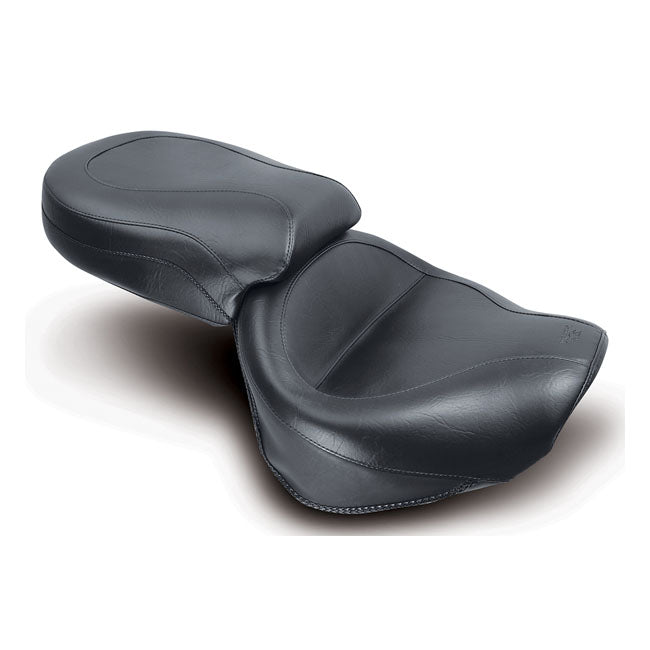 Mustang Wide Touring 2-Up Seat for Yamaha 99-15 Wild Star XV 1600 / 1700 / Plain / Without backrest  - Customhoj