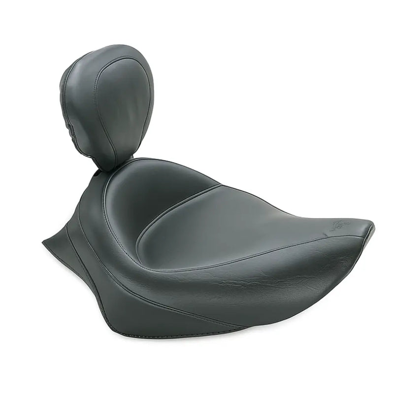 Mustang Wide Touring Solo Seat for Harley 04-22 XL Sportster with 7.9 / 12.5 liter tank / Plain / With backrest  - Customhoj