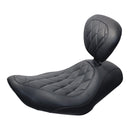 Mustang Wide Tripper Solo Seat for Harley 04-22 XL Sportster (excl. 07-09 XL Sportster) / Double Diamond / Black / With backrest  - Customhoj
