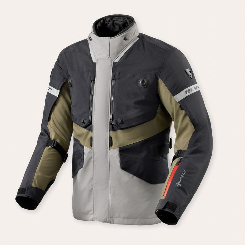REV'IT! Neptune 3 GTX Motorcycle Jacket Black/Dark Green / S  - Customhoj