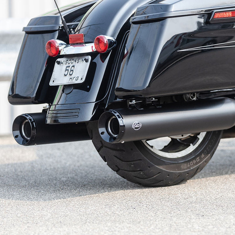 S&S 4.5" GNX Slip-On Mufflers for Harley 17-24 Touring / Black