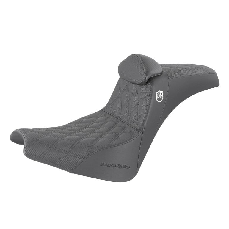 Saddlemen Pro SDC Performance Gripper Lattice Stitch Seat for Harley 18-25 Softail Street Bob / Standard / With backrest / Black  - Customhoj