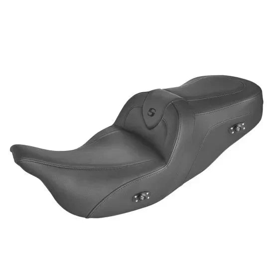 Saddlemen Road Sofa Seat for Harley 08-24 Touring (excl. 23-24 CVO) / Plain Black / Non-Heated Without Backrest