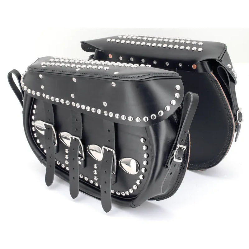 Samwel King Leather Saddlebags for Harley 84-17 Softail  - Customhoj