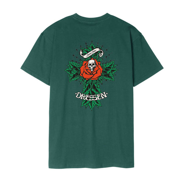 Santa Cruz Dressen Rose Cross 2 T-Shirt Rainforest / S  - Customhoj