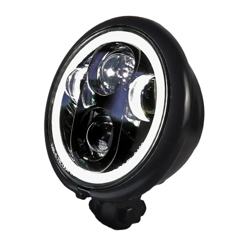 Alchemy Parts Motorrad Scheinwerfer Grill Abdeckung - Schwarz Für Scrambler Projekt Maßgefertigt - 5.75 Inch