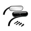 SMP Mini Oval Motorcycle Mirror Set Black  - Customhoj