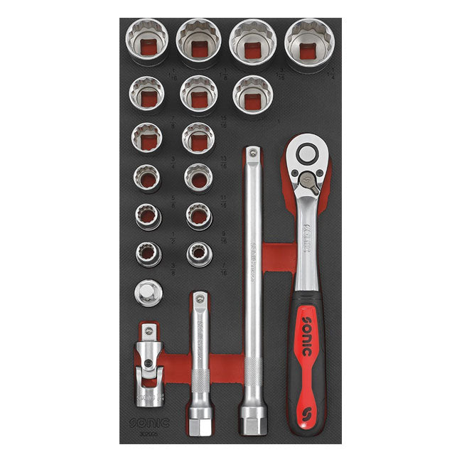 Sonic Socket Set Sonic Drive Socket 1/2" Set US Sizes Customhoj