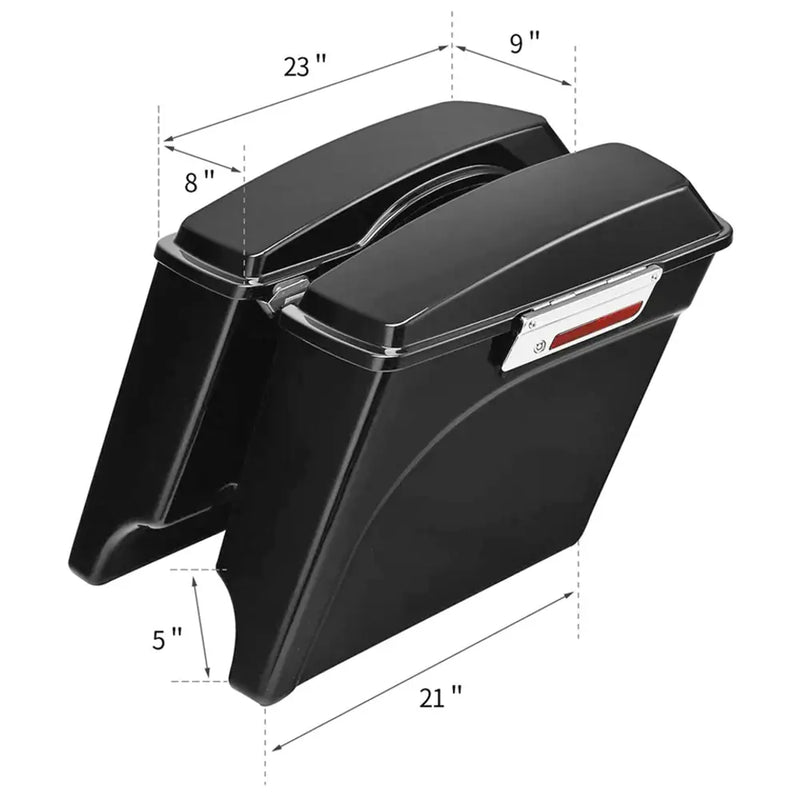 Zodiac 4" Stretched Hard Saddlebags für Harley