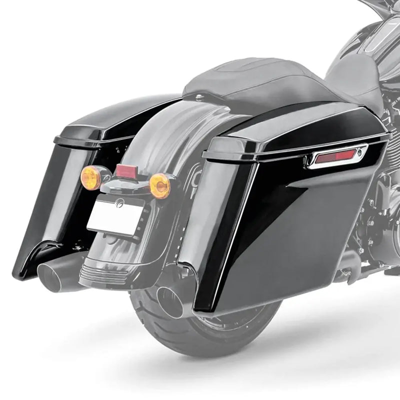 Zodiac 4" Stretched Hard Saddlebags für Harley