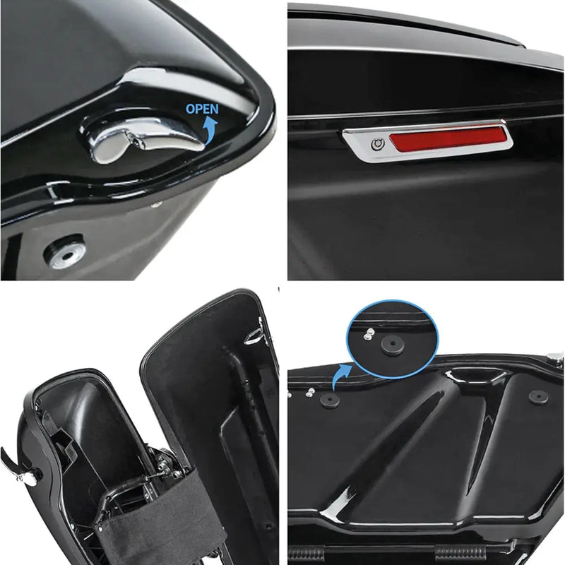 Zodiac 4" Stretched Hard Saddlebags für Harley