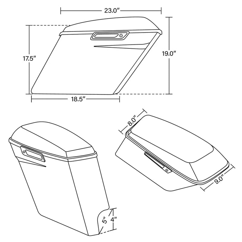 Zodiac 4" Stretched Hard Saddlebags für Harley
