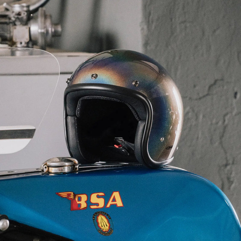 DMD Offener Retro-Metallic-Motorradhelm