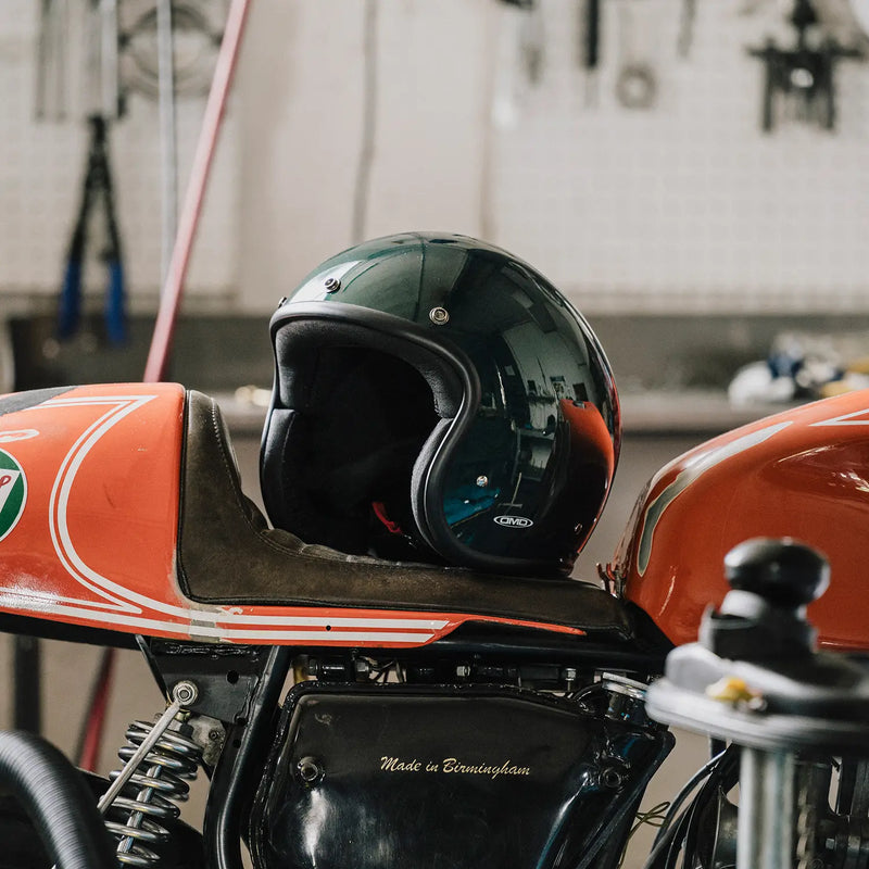 DMD Offener Retro-Metallic-Motorradhelm