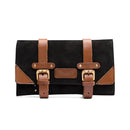 Trip Machine Leather Motorcycle Tool Roll Black / Tan Brown  - Customhoj