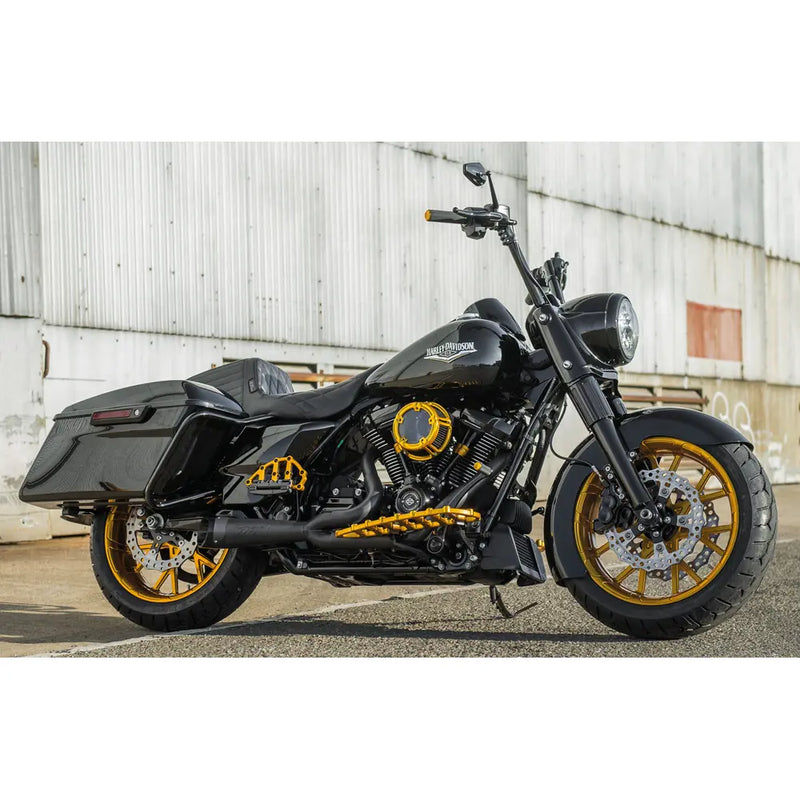 Two Brothers Racing Shorty Turnout 2-into-1 Exhaust for Harley 17-25 Touring / Black  - Customhoj