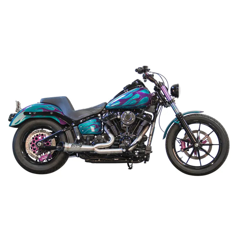 Two Brothers Racing Shorty Turnout 2-into-1 Exhaust for Harley 18-25 Softail Sport Glide / Low Rider ST / Heritage / Stainless steel  - Customhoj
