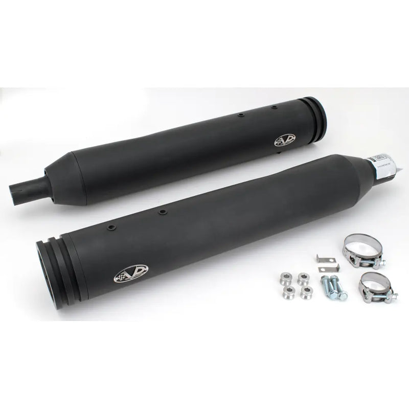 V-Performance EC-approved Slip-On Mufflers for Harley 21-24 Touring (Double Ring end caps) (Euro 5 approved) / Black