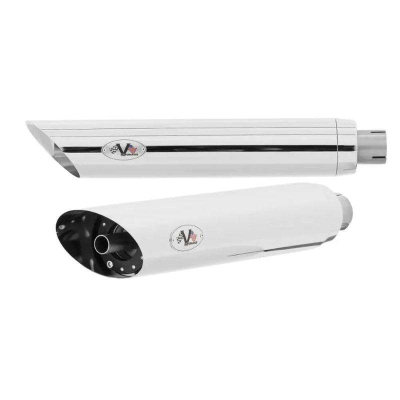 V-Performance EC-approved Slip-On Mufflers for Indian 15-20 Scout models (Slash Cut end caps) (Euro 3/4 approved) / Chrome