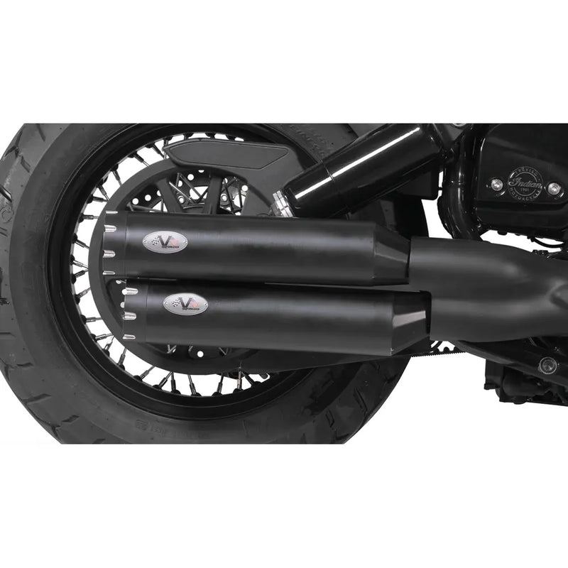 V-Performance EC-approved Slip-On Mufflers for Indian 22-24 Chief / Super Chief (Revolver end caps) (Euro 5 approved) / Black