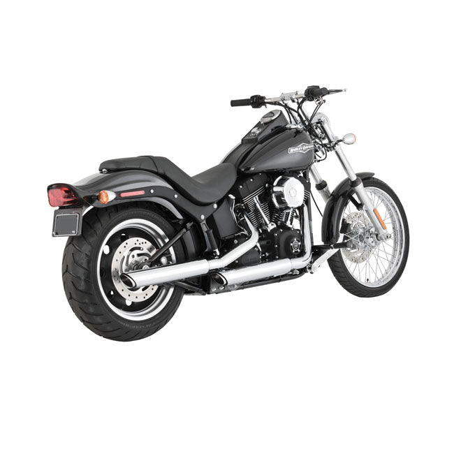 Vance & Hines Twin Slash 3" PCX Slip-On Mufflers for Harley 07-17 Softail Heritage Classic FLSTC / Chrome