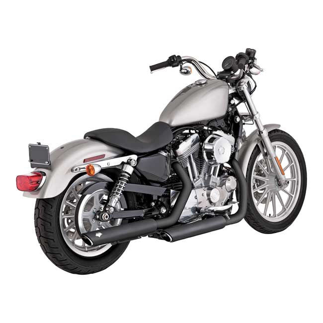 Vance & Hines Twin Slash 3" Slip-On Mufflers for Harley 04-13 XL Sportster / Black