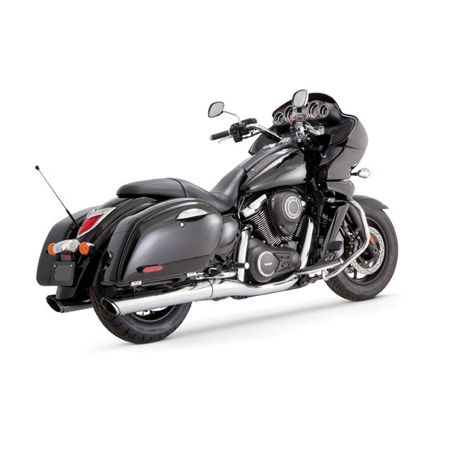 Vance & Hines Twin Slash Power Chamber Chrome Slip-On Mufflers for Kawasaki 09-16 VN1700 Voyager / Nomad / Vaquero / Tourer