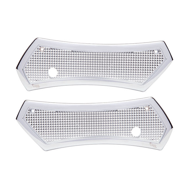 Vity's Design Diamond Saddlebag Latch Covers for Harley 93-13 Touring / Chrome  - Customhoj