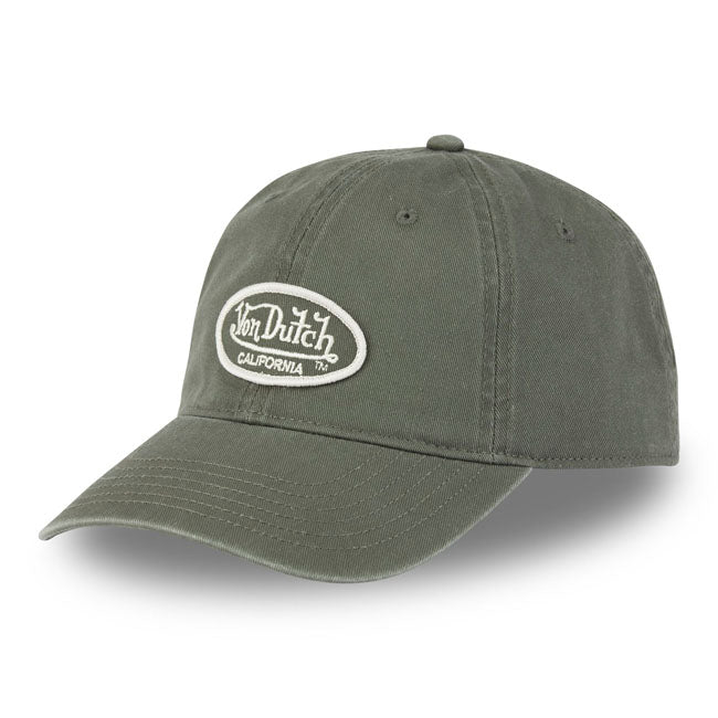 Von Dutch Badge Logo Cap Dark Khaki  - Customhoj