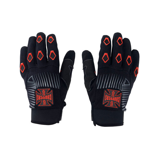 West Coast Choppers Gloves Black/Red / S West Coast Choppers Por Vida Motorcycle Gloves Customhoj