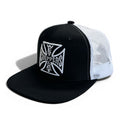 West Coast Choppers OG Cross Flatbill Cap Black/White  - Customhoj