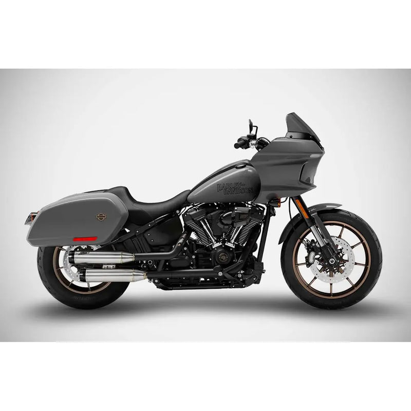 Zard EC Euro 4/5 Approved Overlapped Slip-On Mufflers for Harley Softail 18-24 Low Rider FXLR / S / ST / Satin Stainless  - Customhoj