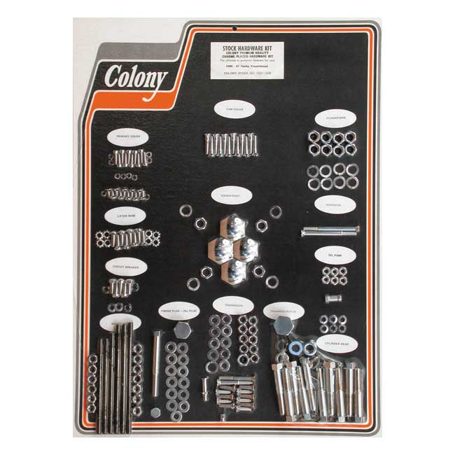 COLONY Skruvkit Harley 40-47 KNUCKLE / Krom (OEM Stil) Colony Motor Screw Set HD 30-85 Customhoj