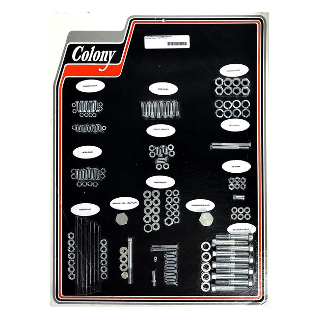 COLONY Skruvkit Harley 48-57 PAN / Förzinkad (OEM Stil) Colony Motor Screw Set HD 30-85 Customhoj