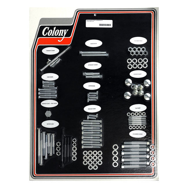 COLONY Skruvkit Harley 57-66 XL, XLH (EXCL. XLCH) / Förzinkad (OEM Stil) Colony Motor Screw Set HD 30-85 Customhoj