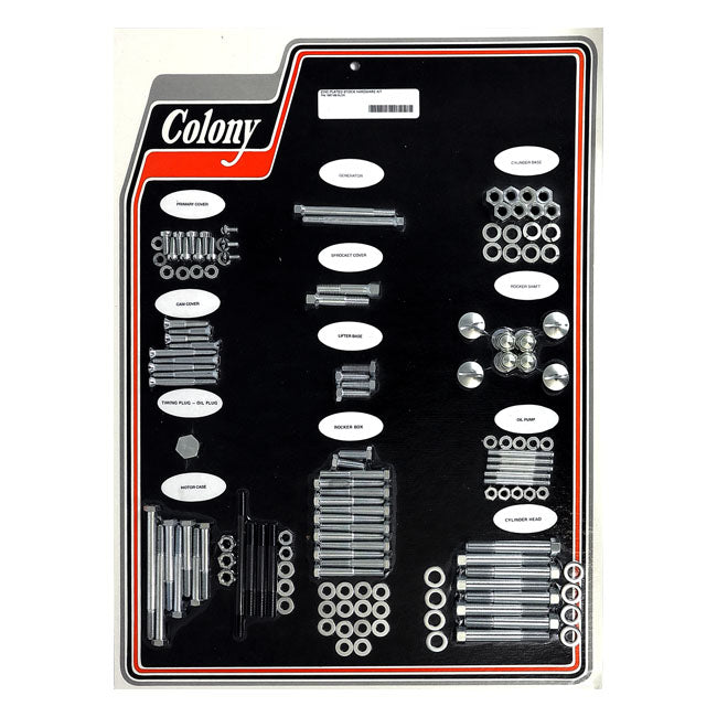 COLONY Skruvkit Harley 57-69 XLCH (EXCL. XL, XLH) / Förzinkad (OEM Stil) Colony Motor Screw Set HD 30-85 Customhoj