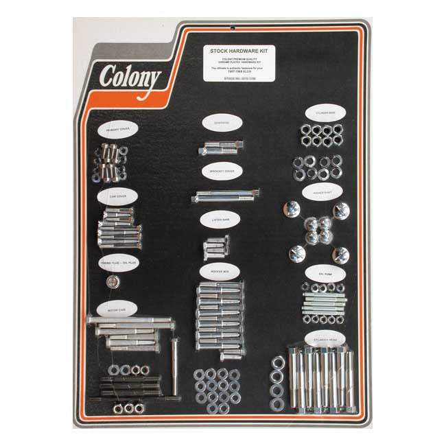 COLONY Skruvkit Harley 57-69 XLCH (EXCL. XL, XLH) / Krom (OEM Stil) Colony Motor Screw Set HD 30-85 Customhoj