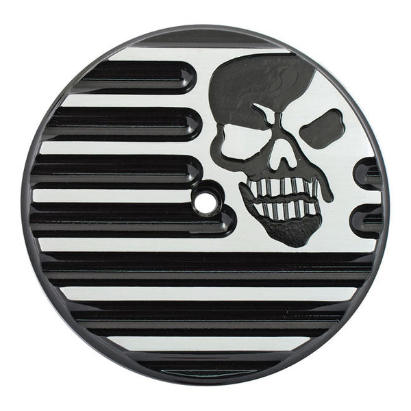 Covingtons Air Cleaner Cover 99-15 Twin Cam (excl. 08-15 Dyna, 13-15 Touring, Trike) / Contrast Cut Covingtons Finned Air Cleaner Cover Insert Skull Customhoj
