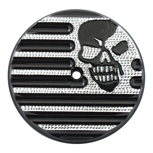 Covingtons Air Cleaner Cover 99-15 Twin Cam (excl. 08-15 Dyna, 13-15 Touring, Trike) Covingtons finned Air Cleaner Cover Insert Skull Diamond Customhoj