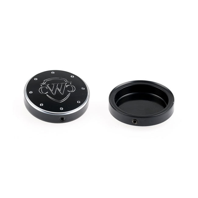 CULTWERK Damask / Gaffelkåpa / Bälg Cult-Werk 2-Piece Fork Tube Cap Bolt Cover Kit Logo. FXBB/FLFB 18-21; FXST 2021 Customhoj