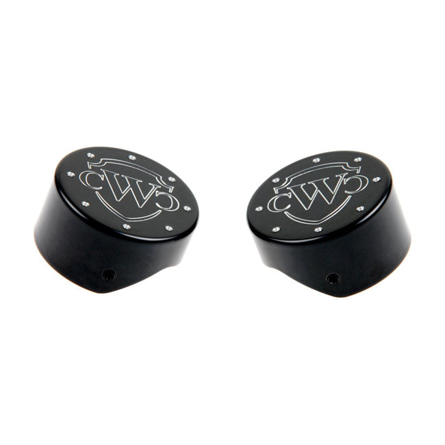 CULTWERK Damask / Gaffelkåpa / Bälg Cult-Werk 2-Piece Fork Tube Cap Bolt Cover Kit. Logo. FXBR/S 18-21 Customhoj