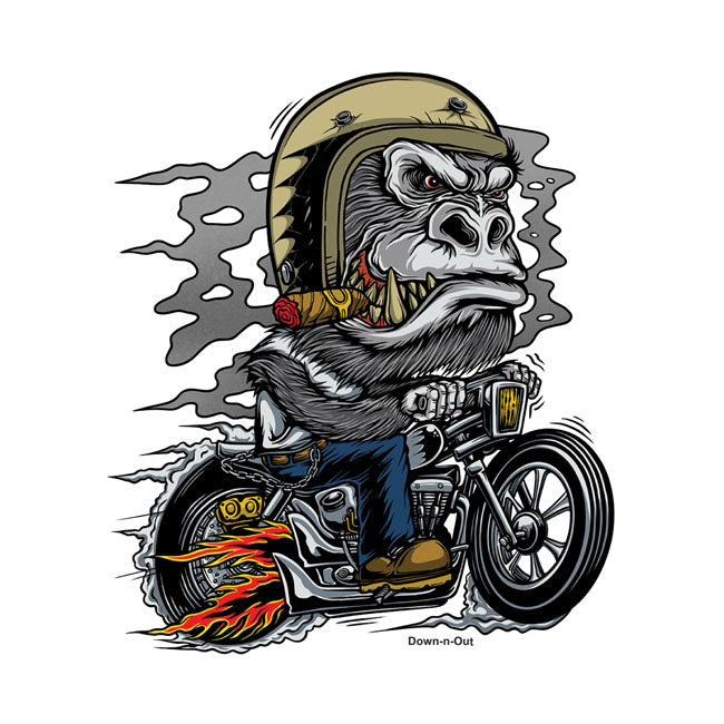 Down-n-Out Klistermärke Down-n-Out Kustom Kulture gorilla Klistermärke Customhoj