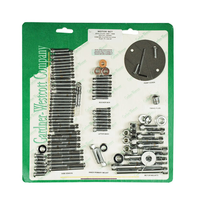 GARDNER-WESTCOTT Skruvkit Harley GW Motor Screw Set Insex HD 36-21 Customhoj