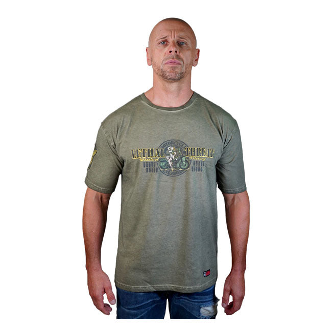 LETHAL THREAT T-shirt Lethal Threat Wheels of Victory T-shirt Grön Customhoj