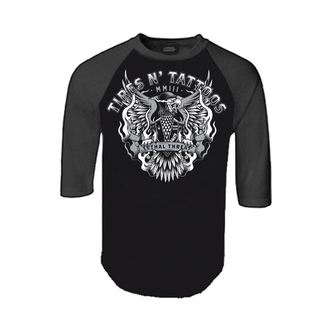 Lethal Threat T-shirt M Lethal Threat Tires N Tattoos Raglan Sleeve Shirt Customhoj