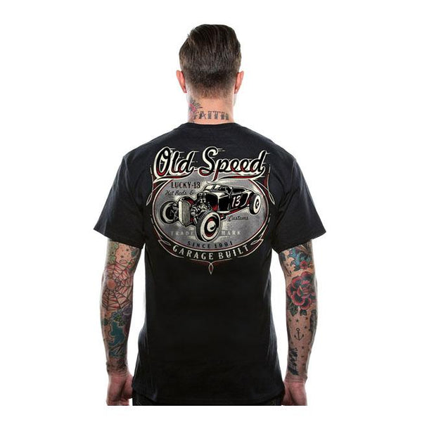 Lucky 13 T-shirt Lucky 13 Old Custom T-Shirt Svart Customhoj