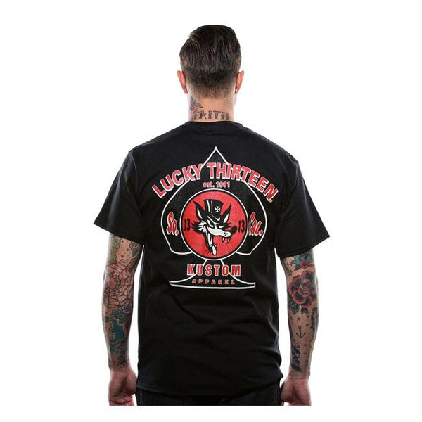 Lucky 13 T-shirt Lucky 13 Wolfy T-Shirt Svart Customhoj