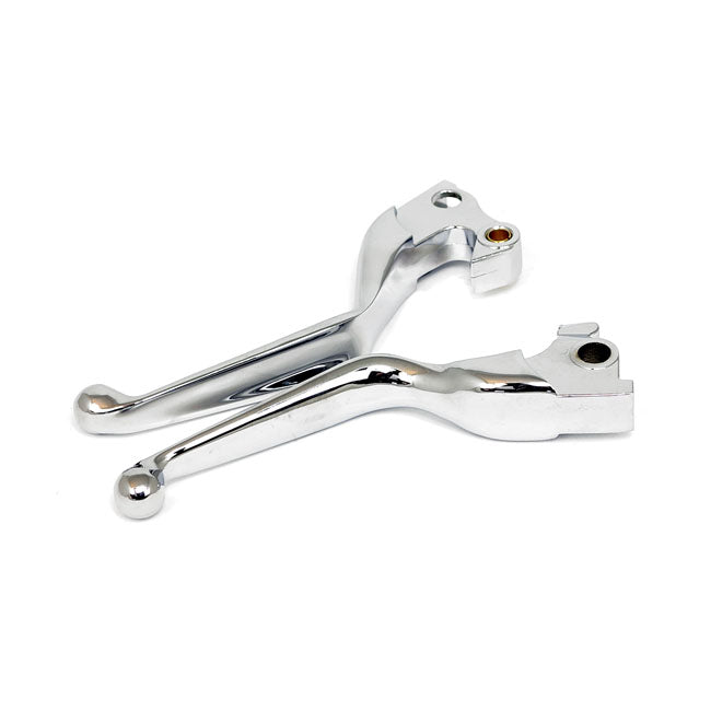 MCS Broms- & Kopplingsgrepp kit Krom / 14-21 XL STD Broms och kopplingshandtag HD Svart / Krom Customhoj
