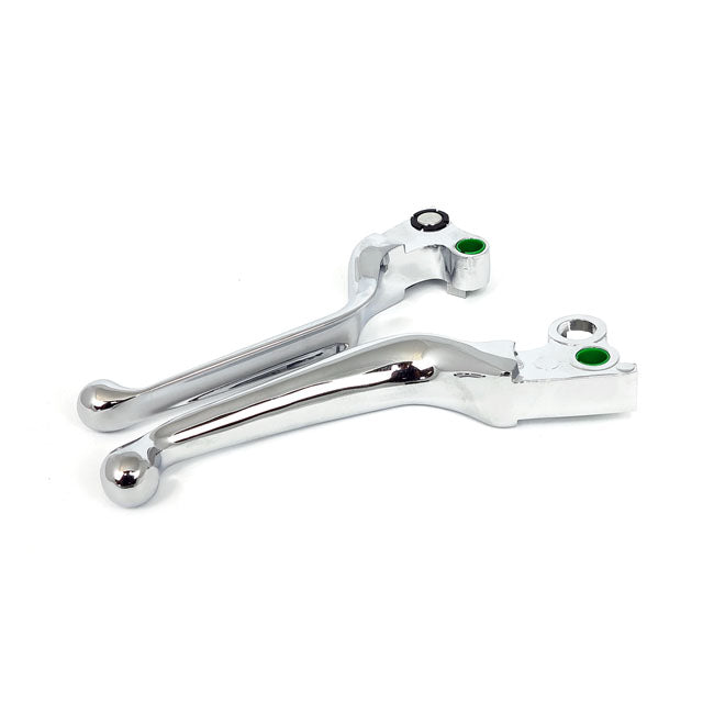 MCS Broms- & Kopplingsgrepp kit Krom / 82-95 B.T., XL(NU) STD Broms och kopplingshandtag HD Svart / Krom Customhoj