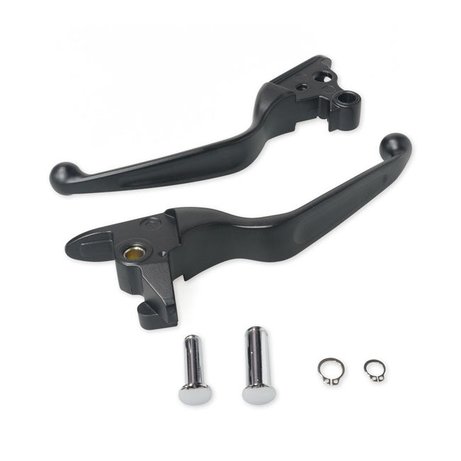 MCS Broms- & Kopplingsgrepp kit Svart / Vajerkoppling - 18-21 Softail STD Broms och kopplingshandtag HD Svart / Krom Customhoj